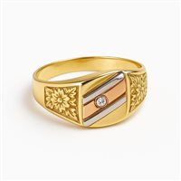 Ringe Idee Preziose dal 1987 Herr in Gelbgold Zircone IP.AK18M/29